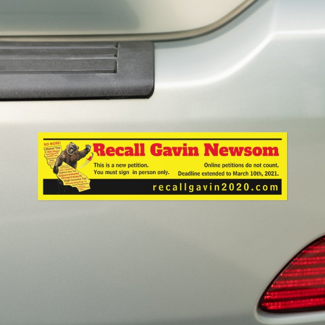 Gavin Newsom 2020 Autoaufkleber (Auf Auto)