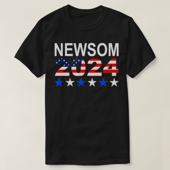 Gavin Newsom 2024 Presidential Election USA Flag D T-Shirt (Design vorne)
