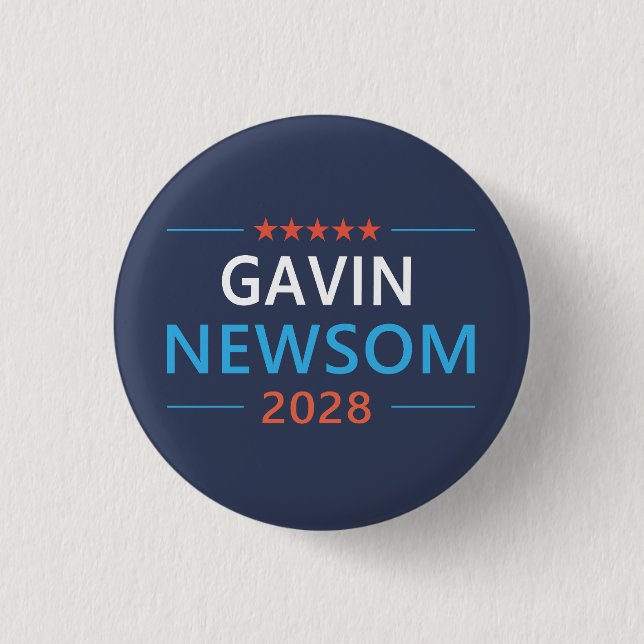 Gavin Newsom 2028 für den Präsidenten Button (Vorderseite)