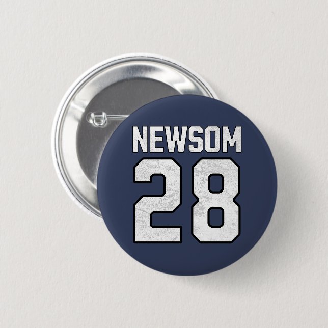 Gavin Newsom 2028 für Präsident Nr. 28 Button (Vorne & Hinten)