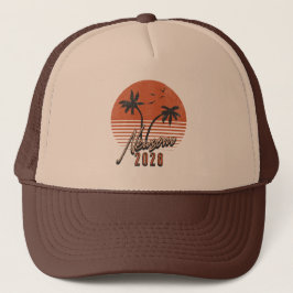 Gavin Newsom 2028 für Präsident Palm Tree Sunset Truckerkappe
