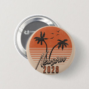 Gavin Newsom 2028 Für Präsident Palme Baum Sonnenu Button