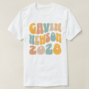 Gavin Newsom 2028 Für Präsident Wavy Text T-Shirt