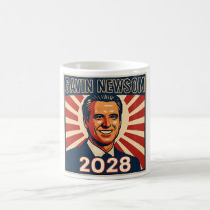 Gavin Newsom 2028 Präsidentschaftswahlkampftasse Kaffeetasse