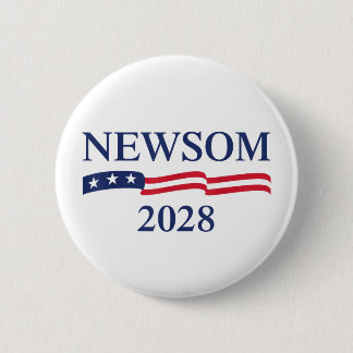 Gavin Newsom 2028 US-Flagge Wahlkampf-Kampagne Button