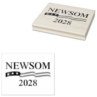 Gavin Newsom 2028 US-Flagge Wahlkampf-Kampagne Gummistempel