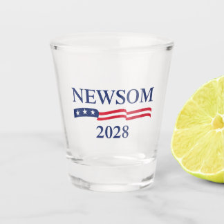 Gavin Newsom 2028 US-Flagge Wahlkampf-Kampagne Schnapsglas