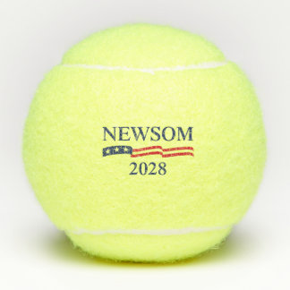 Gavin Newsom 2028 US-Flagge Wahlkampf-Kampagne Tennisbälle