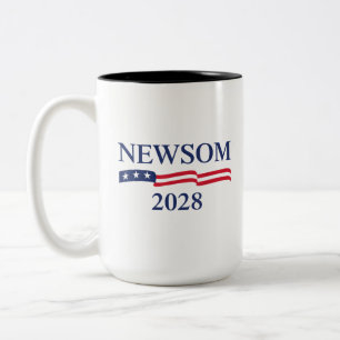 Gavin Newsom 2028 US-Flagge Wahlkampf-Kampagne  Zweifarbige Tasse