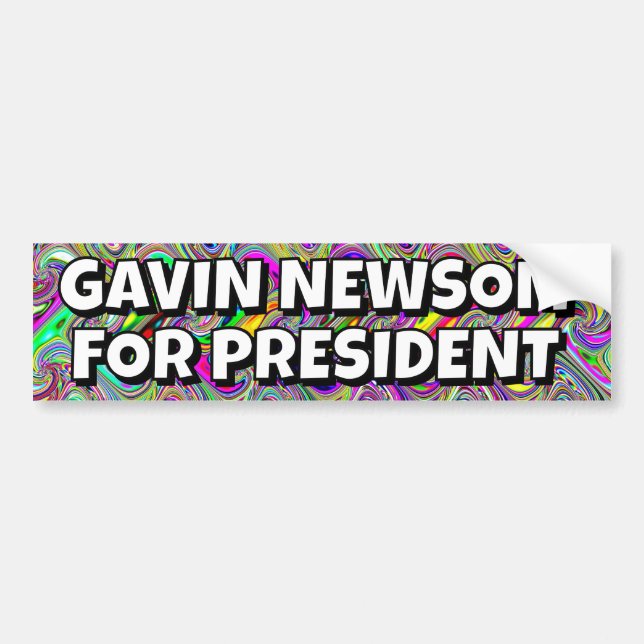GAVIN NEWSOM ALS PRÄSIDENT AUTOAUFKLEBER (Vorne)