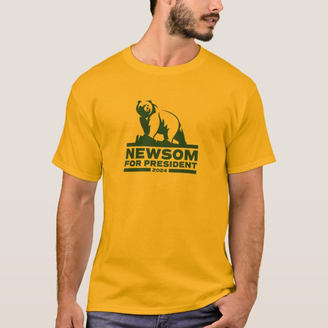 Gavin Newsom für den Präsidenten - 2024 - Bär T-Shirt (Vorderseite)