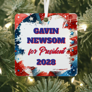 Gavin Newsom für den Präsidenten Politisch Ornament Aus Metall
