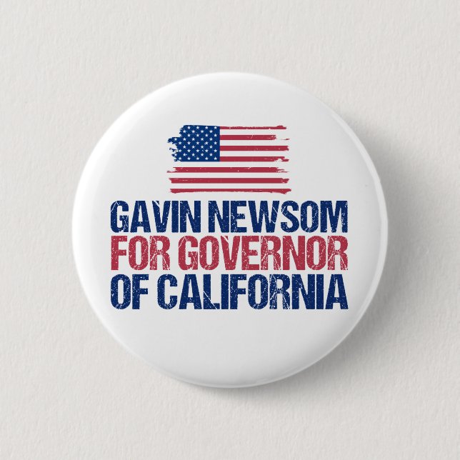 Gavin Newsom für die Wahl zum Gouverneur von Kalif Button (Vorderseite)