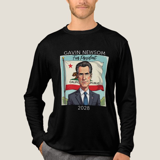 Gavin Newsom für Präsident 2028 Tri-Blend Shirt (Vorderseite)