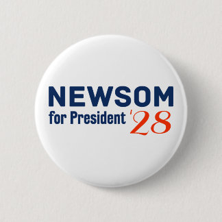 Gavin Newsom für Präsident 2028 weißer Knopf Button