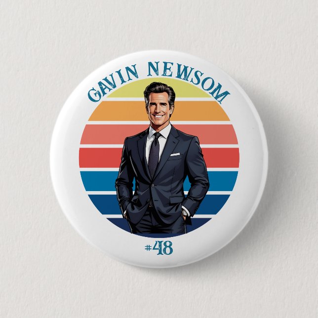 Gavin Newsom | Vintag #48 Button (Vorderseite)