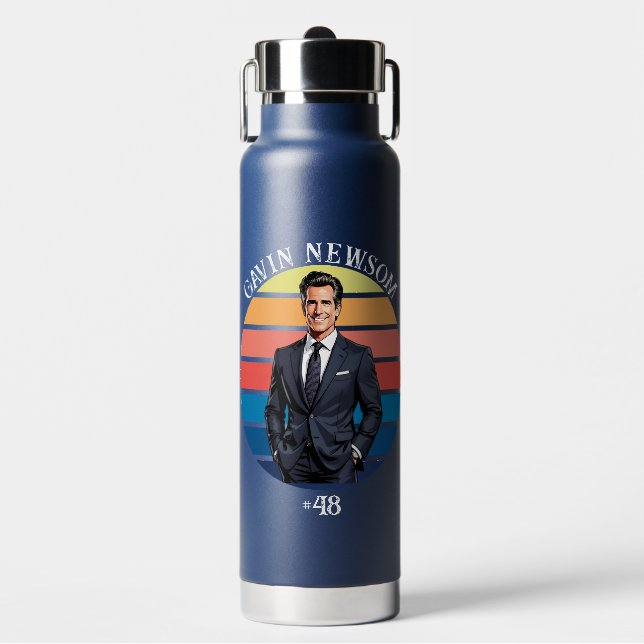 Gavin Newsom | Vintag #48 Trinkflasche (Vorderseite)