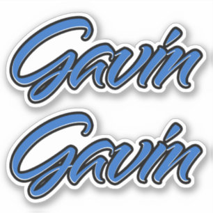 Gavin Nom autocollant Stickerset bleu