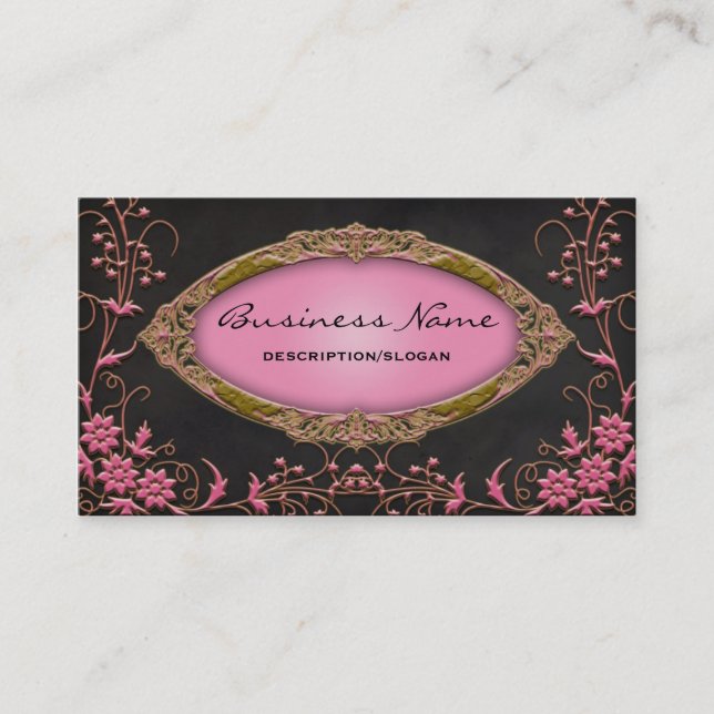 Gawdy Pink und Black Profile Business Cards Visitenkarte (Vorderseite)
