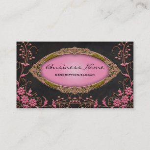 Gawdy Rosa und Schwarze Profil Geschäftskarten Visitenkarte