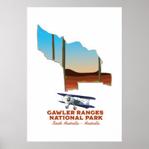 Gawler zeigt Reiseplakatkarte Poster