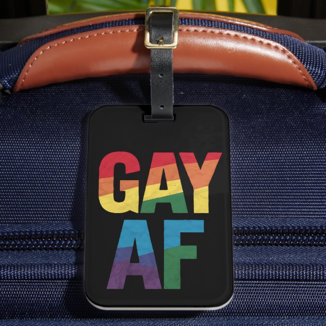 Gay AF LGBT Pride Gay Gift Monat Gepäckanhänger (Vorderseite Insitu 2)