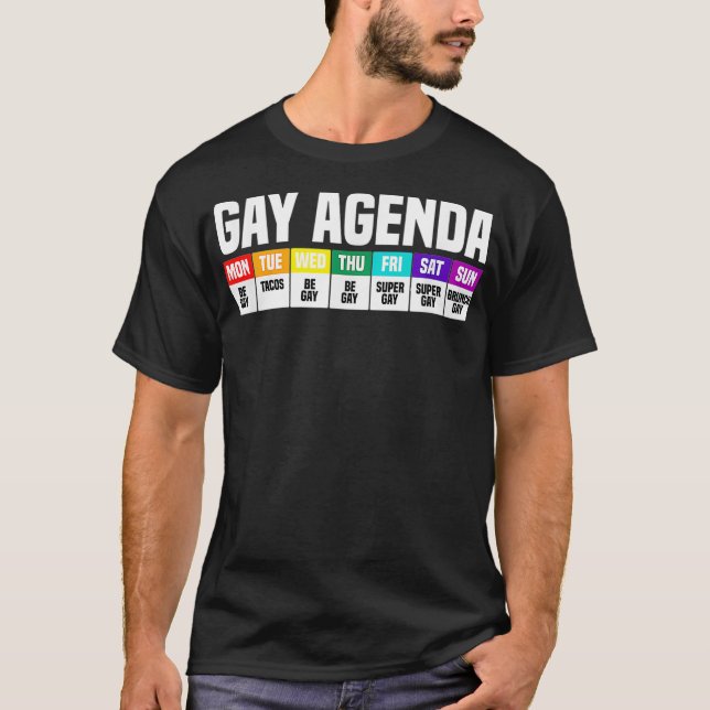 Gay Agenda Gay Pride  T-Shirt (Vorderseite)