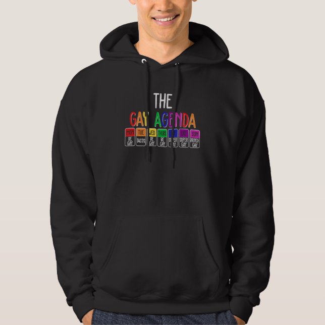 Gay Agenda Pride Month Gay Pride Rainbow Flag LGBT Hoodie (Vorderseite)