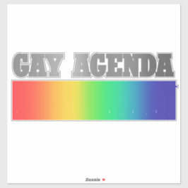 Gay Agenda | Rainbow Ombre Funny Gay Pride Aufkleber