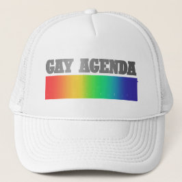 Gay Agenda | Rainbow Ombre Funny Gay Pride Truckerkappe