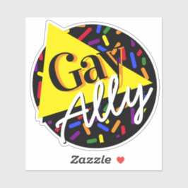 Gay Ally Rainbow Black 80er Memphis Style Aufkleber