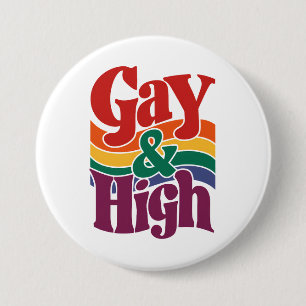 Gay-and-High-Retro-LGBTQ-Flag Button