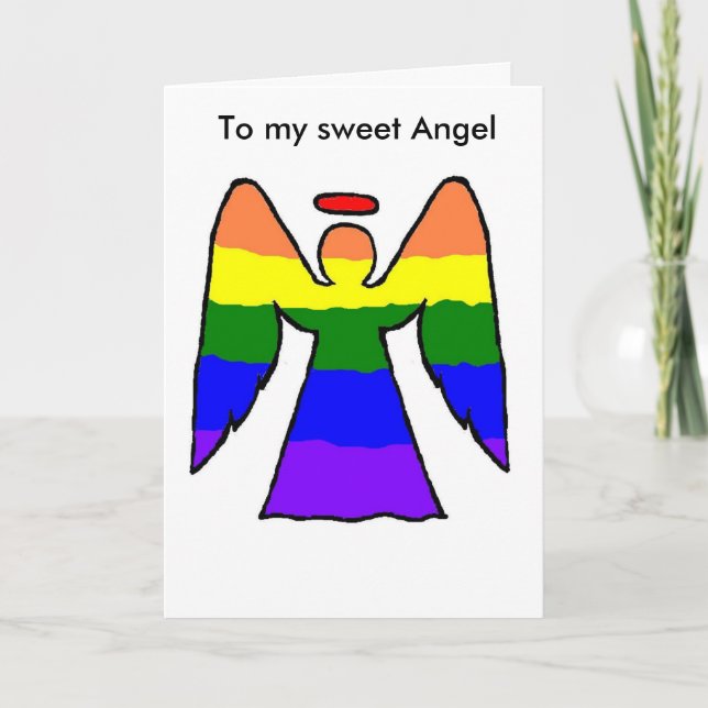 Gay Angel Weihnachtskarte Feiertagskarte (Vorderseite)