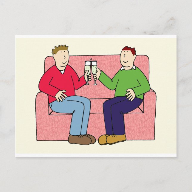 Gay Anniversary Herzlichen Glückwunsch Postkarte (Vorderseite)