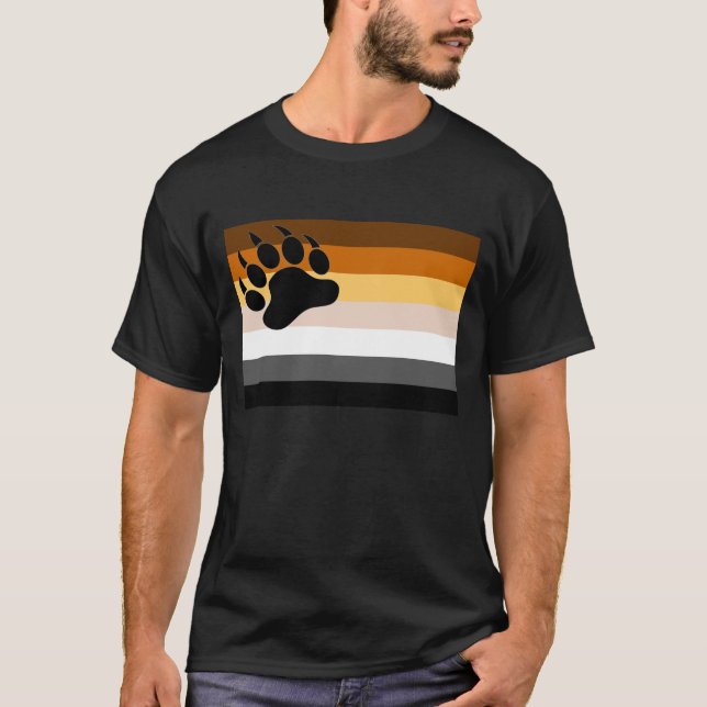 Gay Bar Pride Flag Schwarzer Bär Paw - Shirt (Vorderseite)