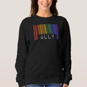 Gay Barcode Ally Lgbtq Trendy Rainbow Gay Pride Fl Sweatshirt
