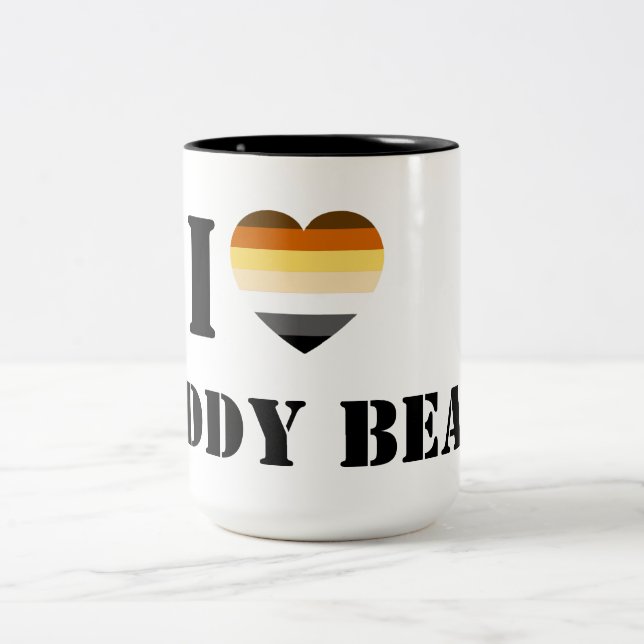 GAY BEAR PRID I HERART DADDY BEAR ZWEIFARBIGE TASSE (Mittel)