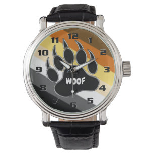 Gay Bear Pride Flag Bären Paw Woof Armbanduhr