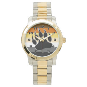 Gay Bear Pride Flag Bear Paw Armbanduhr