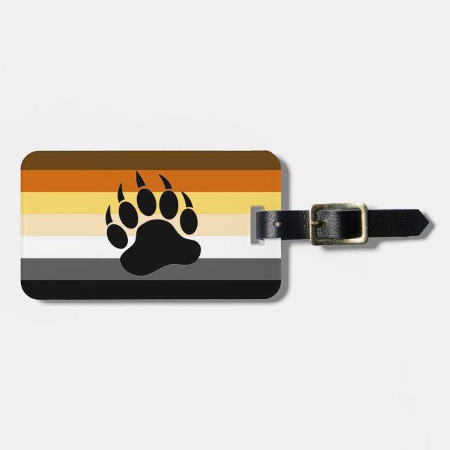 Gay Bear Pride Flag Bear Paw Gepäckanhänger (Vorderseite horizontal)