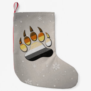 Gay Bear Pride Flag farbiges Paw Symbol Kleiner Weihnachtsstrumpf