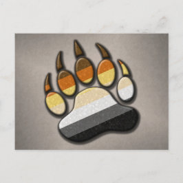 Gay Bear Pride Flag farbiges Paw Symbol Postkarte