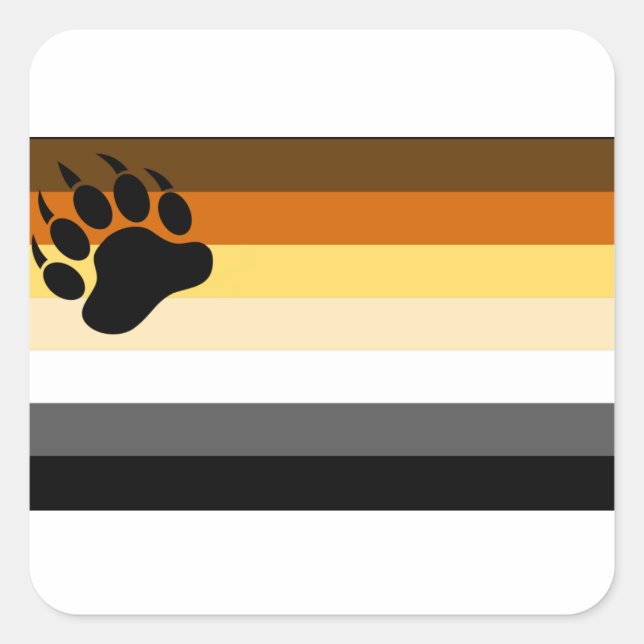 Gay Bear Pride Flag Quadratischer Aufkleber (Vorderseite)
