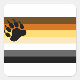 Gay Bear Pride Flag Quadratischer Aufkleber