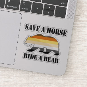 Gay Bear Pride Flag Rette ein Pferd, reite einen B Aufkleber