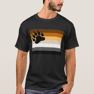 Gay Bear Pride Flag Schwarze Bärenpfote - T-Shirt
