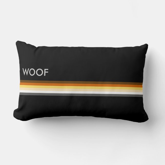 Gay Bear Pride Flag WOOF Masculine and Sleek Lendenkissen (Vorderseite)