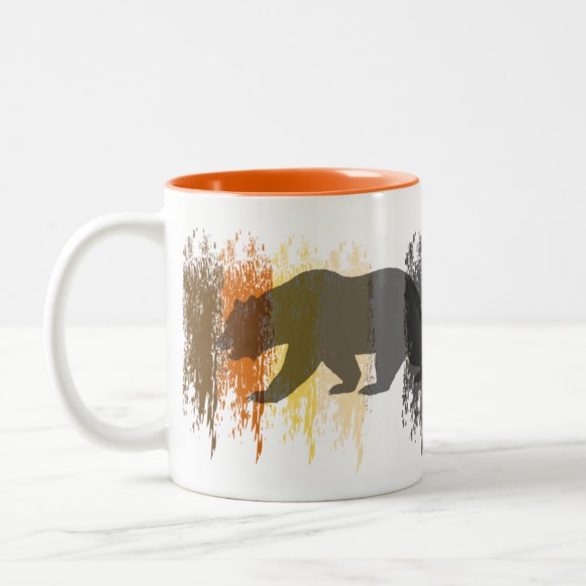 Gay Bear Pride Grunge abstrakte Stolperfarben Zweifarbige Tasse (Links)