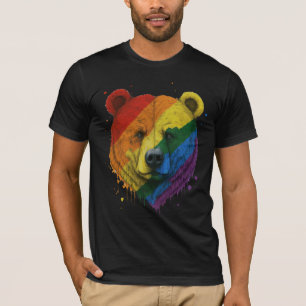 Gay bear Pride LGBTQ Rainbow Flag Pappa Bärenwoof T-Shirt