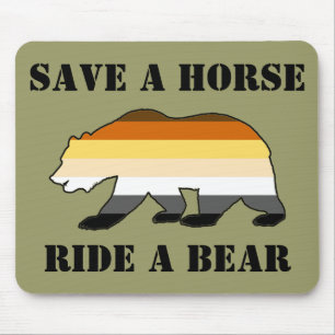 Gay Bear Pride Rette ein Pferd Reite einen Bären Mousepad